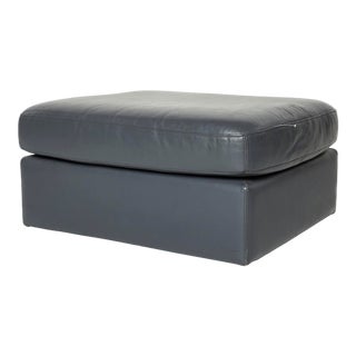 Vintage 1980s Leather Ottoman For Sale