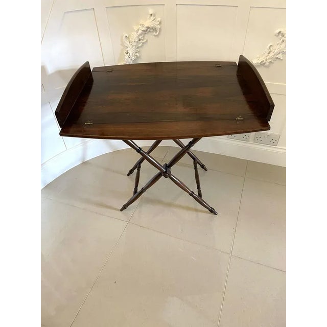 Antique Victorian Rosewood Butlers Tray on Stand For Sale - Image 4 of 15