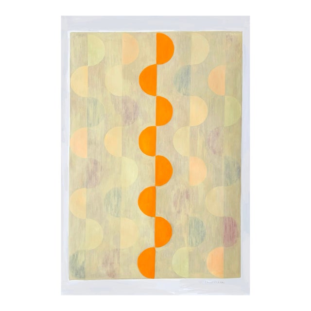 Geometric Composition With Bright Orange For Sale