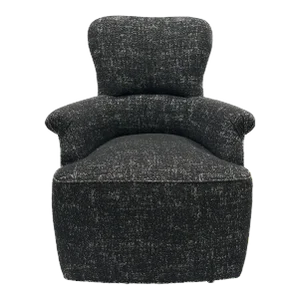 Contemporary Italian Chair in Black Sparkled Boucle Fabric
