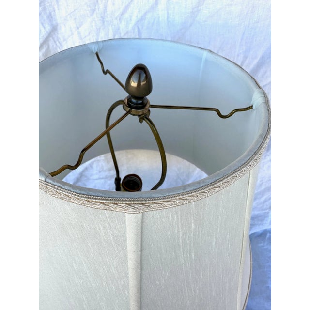 Vintage Marbro Lamp Co Japanese Mixed Metal Table Lamp For Sale - Image 10 of 11