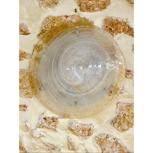 Flush Mount in Gold Glass Murano Chrome fom Mazzega, Italy, 1980s For Sale - Image 6 of 10
