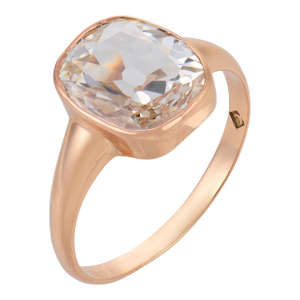 Vintage Gia 2.26 Carat Diamond 10k Rose Gold Bezel Ring, Size 7.25