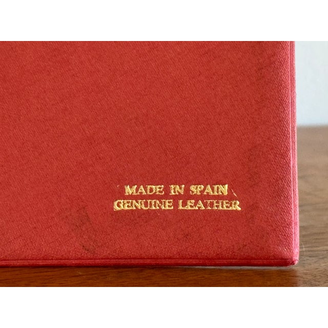 Mid Century Embossed Spanish Leather Picture Frame For Sale - Image 9 of 14