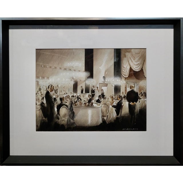 Jack Martin Smith-1939 Interior of an Hollywood Restaurant-Painting For Sale - Image 11 of 11