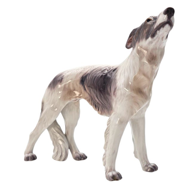 An elegant portrayal of the Borzoi, this figurine embodies Nordic refinement and sculptural grace. Crafted in porcelain by...