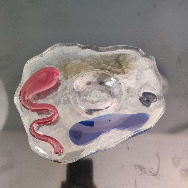 1980s Luigi Serafini for Memphis Extra Signed Murano Glass Ashtray and Catchall For Sale - Image 12 of 13