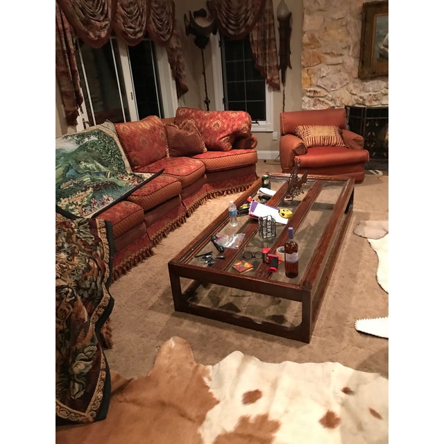 Rustic Unique Glass Coffee Table For Sale - Image 3 of 3