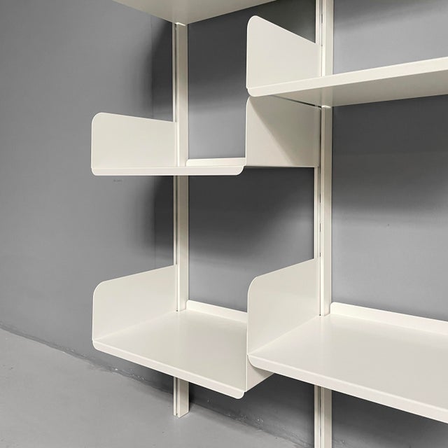 Italian Modern White Metal Bookcase by Kriptoninte, 1980s For Sale - Image 13 of 15