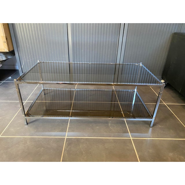 Vintage Bauhaus Coffee Table with Double Glass and Chrome Top, 1970s For Sale - Image 18 of 18