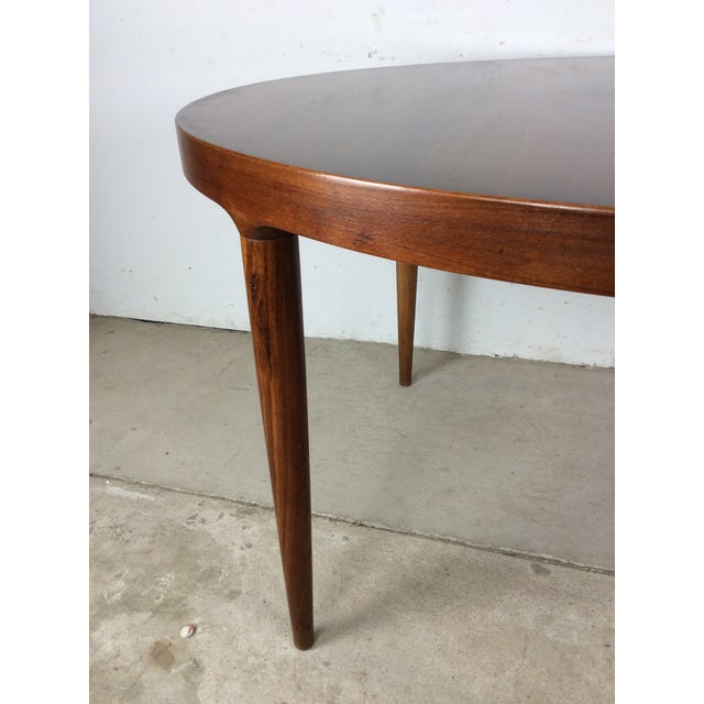 Wood Danish Modern Teak Oval Shaped Dining Table With 3 Leaves For Sale - Image 7 of 18