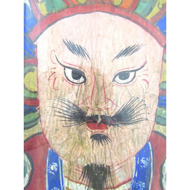 Antique 1800s Yao Taoist Paper Ceremonial Mask from Vietnam Matted and Framed Purchased in Viet Nam from an old antique...