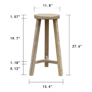 28" High Round Bar Stool Weathered Natural For Sale