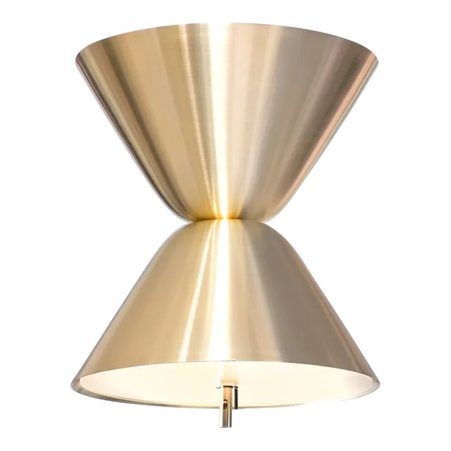 Mid-Century Modern Daniel Becker 'Aureole' Suspended Floor Lamp in Brushed Brass for Moss Objects For Sale - Image 3 of 12