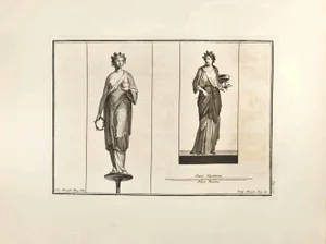Filippo Morghen, Goddess Flora with Garland, Etching, 18th Century