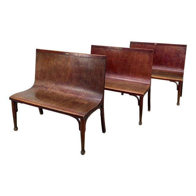 Bistro Benches from Fischel, 1920, Set of 3 For Sale