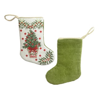 Classic Tree Needlepoint Stocking, Large For Sale