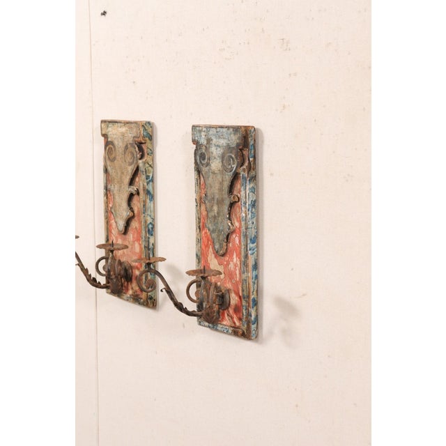 19th Century Italian Wall Mounted Candle Sconces - A Pair For Sale - Image 9 of 11