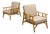 Ficks Reed, Lounge Chairs, Bamboo, Cane, Beige Tweed, Usa, 1950s For Sale