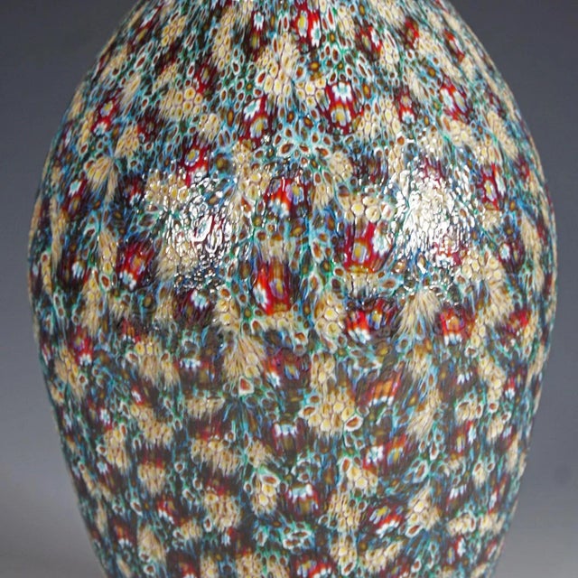 Vittorio Ferro Vase With Opaque Murrine Murano Ca. 2000s For Sale - Image 6 of 8