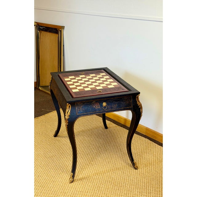 Vintage Maitland Smith Hollywood Regency 3 in 1 Chess Backgammon Games Table For Sale In Detroit - Image 6 of 14