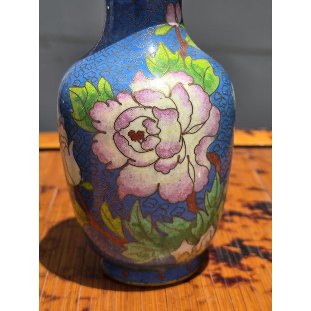 1950s Chinese Cloisonné Enamel Vases, 1950, Set of 2 For Sale - Image 5 of 10