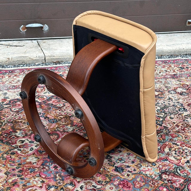 Vintage Ekornes Stressless Ottoman or Footstool in Camel Leather For Sale In Philadelphia - Image 6 of 9