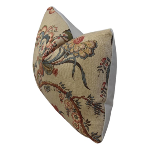2020s Designer Lee Jofa Botanical Floral & Birds Feather/Down Pillow For Sale - Image 5 of 6