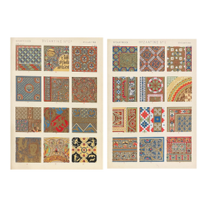 Byzantine Designs Owen Jones Grammar of Ornament Chromolithographs - A Pair