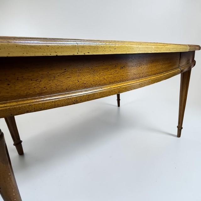 Wood Vintage Traditional Oval Dining Table With Bookmatched Walnut Veneer Top For Sale - Image 7 of 12