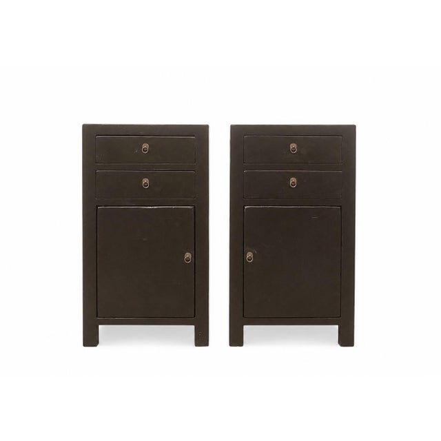 Pair of Antique Elm Accent Cabinets For Sale - Image 4 of 6