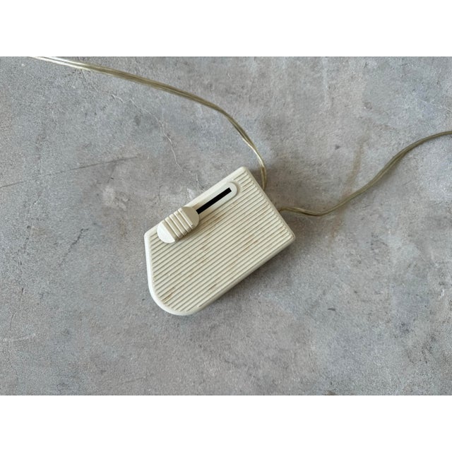 Beige 1980's Italian Postmodern Wood & Glass Shade Torchiere Floor Lamp For Sale - Image 8 of 11