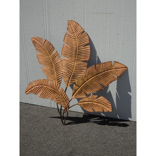 Picture 35" Tall Brown Metal Leaf Clutter Palm Art Wall Decor For Sale In Los Angeles - Image 6 of 16