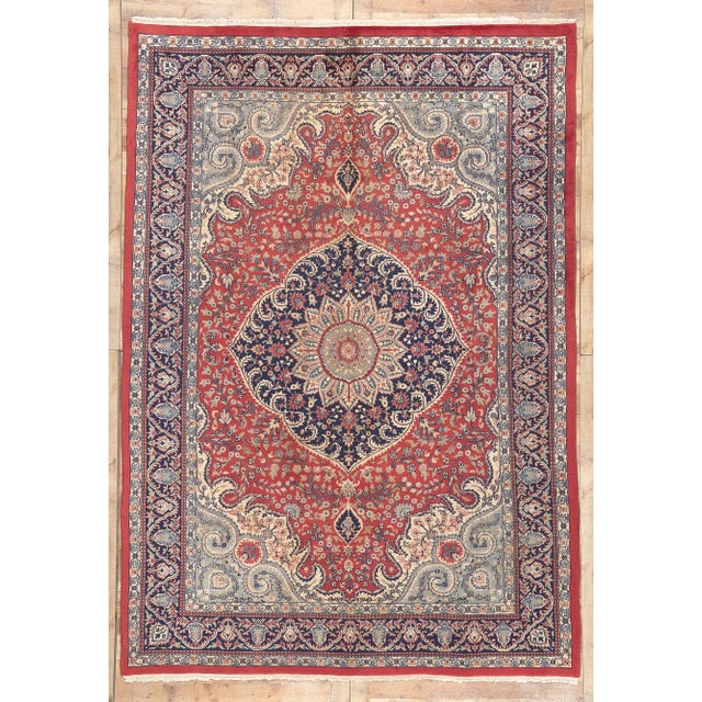 Late 20th Century Vintage Indian Tabriz Rug - 08'00 X 11'04 For Sale - Image 9 of 9
