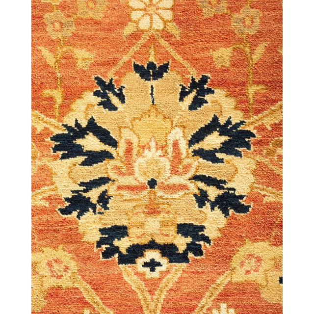 Traditional Eclectic, One-of-a-Kind Hand-Knotted Area Rug in Orange, 9' 0" x 11' 7" For Sale - Image 3 of 8