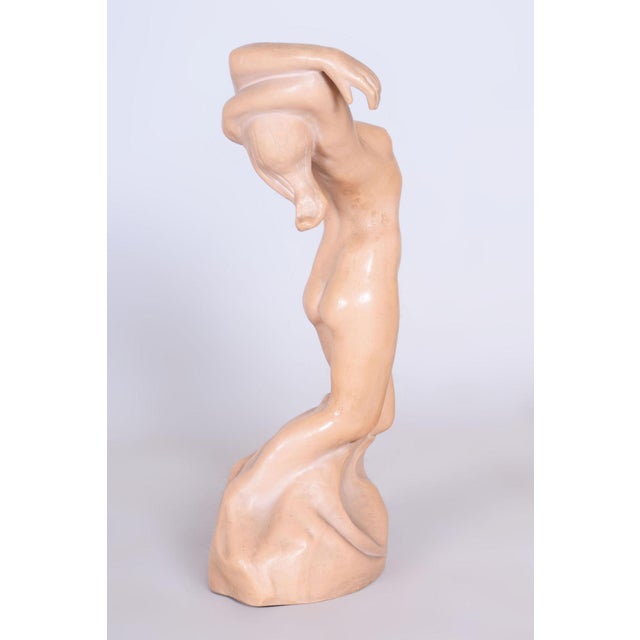 Art Deco Statue in Ceramic by J. Palavský, Czech, 1930s For Sale - Image 4 of 9