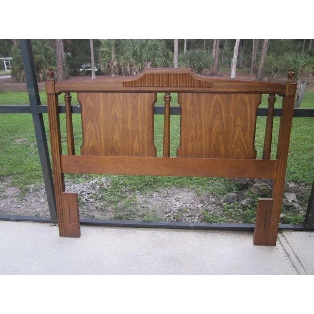 1970s Vintage Contemporary Wood Queen Headboard Augusta Staunton Pecan For Sale - Image 4 of 12
