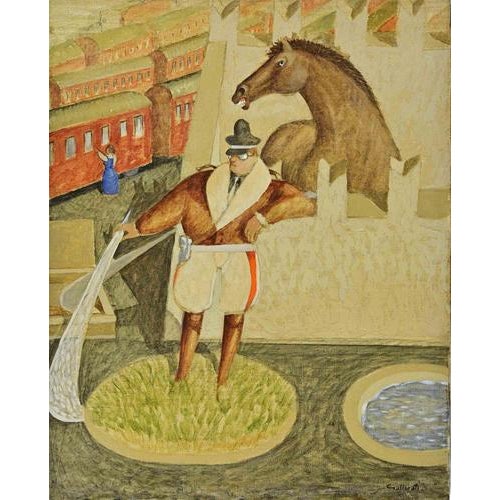 1970s Alberto Gallerati, Wing Seizure, 1970s, Oil Painting on Canvas For Sale - Image 5 of 5