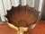 1970s Large Vintage Scalloped Ribbed Brass Pedestal Compote Bowl For Sale - Image 5 of 11