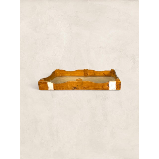 1920s 1920s English Bronnley Branded Pine Decorative Tray For Sale - Image 5 of 9