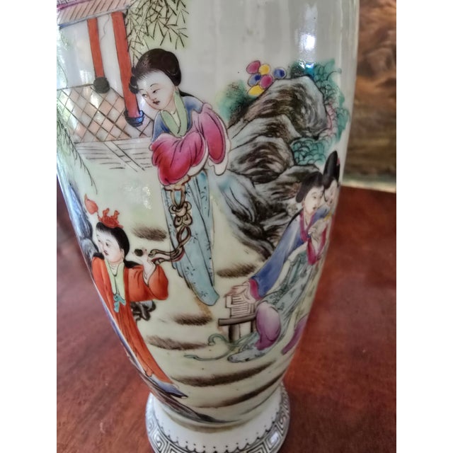 Chinese Antique Chinese Porcelain Signed Stamped Vase For Sale - Image 3 of 15