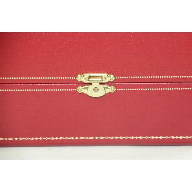 Cartier Cartier Jewelry Storage Watch Box in Red Leather Gilt Embossed For Sale - Image 4 of 12