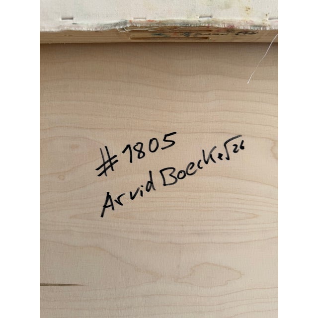 Wood Contemporary Abstract Oil on Canvas/Wood "#1805" by Arvid Boecker For Sale - Image 7 of 7