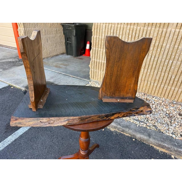 1970s Mid Century Trunk Wood Ree Edge Cocktail Coffee Table Bench For Sale - Image 11 of 14