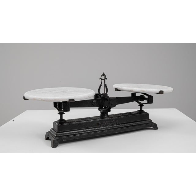 19th Century French Iron & Marble Scale For Sale - Image 11 of 18