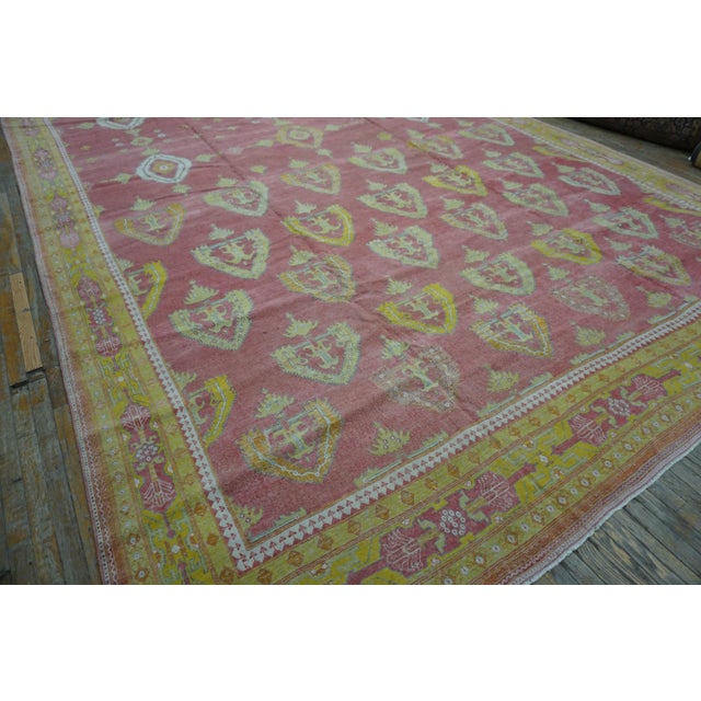 Indian 1930s Pink Rose Foliate Antique Indian Cotton Agra Rug 11'10" X 24'2" Handknotted Wool Carpet For Sale - Image 3 of 6