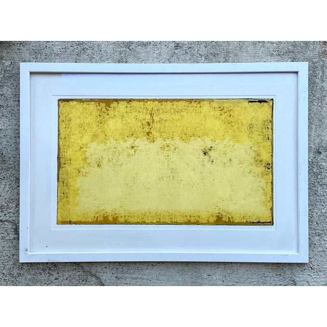 Late 20th Century Framed Yellow Abstract Art Print For Sale - Image 5 of 14