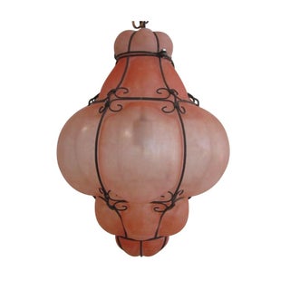 Orange Venetian Glass Chandelier For Sale