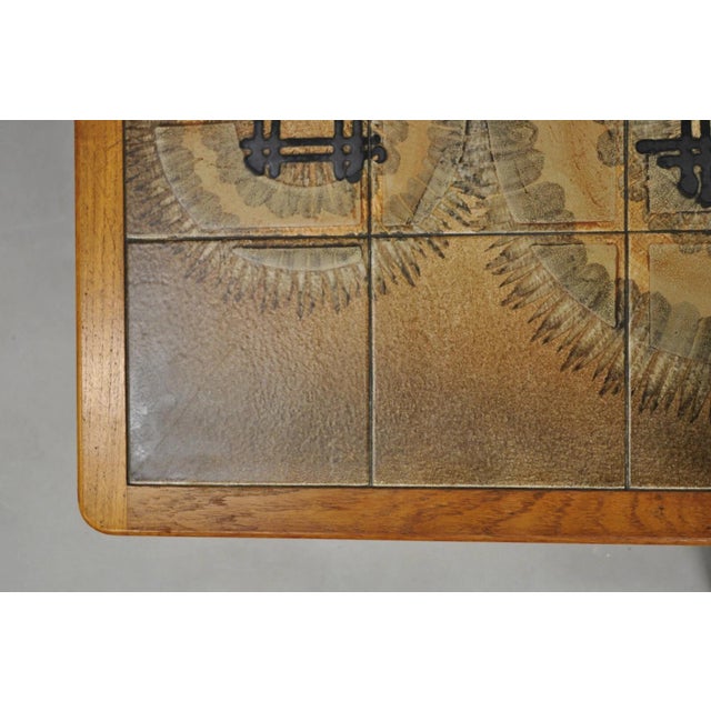 Johannes Andersen Mid Century Danish Modern Ceramic Tile Teak Wood Coffee Table For Sale - Image 11 of 12