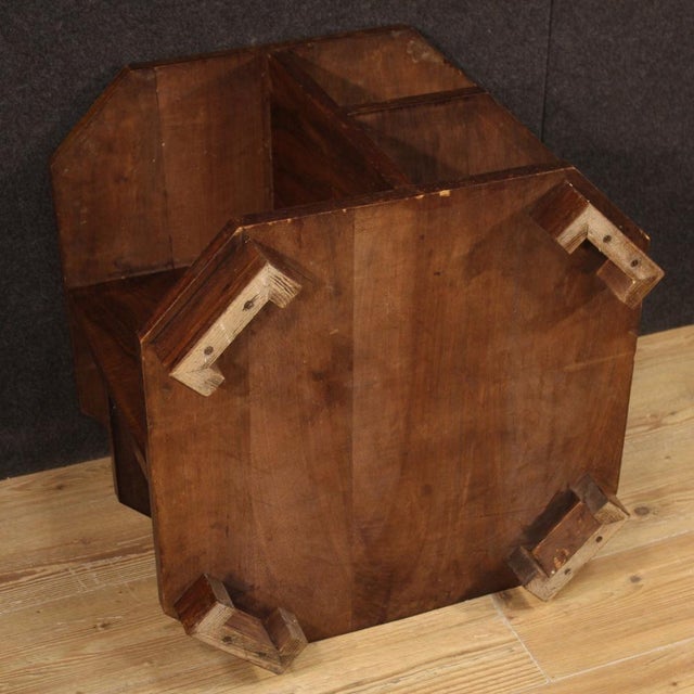 Brown Italian Coffee Table in Walnut Wood, 1960s For Sale - Image 8 of 12